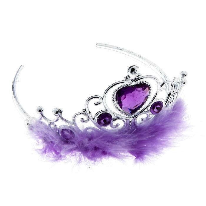 цена Корона «Леди», с мехом и стразами, фиолетовая