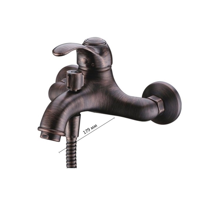 Смеситель для ванны WasserKRAFT Isar 1301, с коротким изливом, "темная бронза"