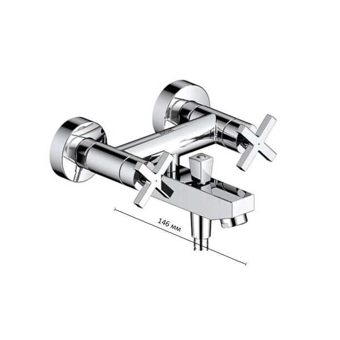 Смеситель для ванны WasserKRAFT Weser 7801, с коротким изливом, хром