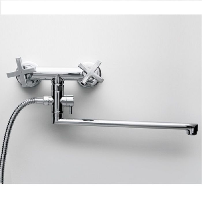 Смеситель для ванны WasserKRAFT Weser 7802L, с длинным поворотным изливом 350 мм, хром