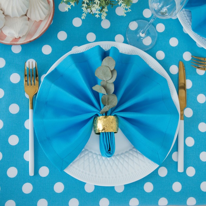 Набор столовый "Этель" Лесная голубика (вид2) скатерть 150х300 см, салфетка 40х40 см 12 шт., рогожка