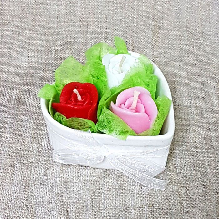 Набор свеча "Ручная работа" "Комплимент" с ароматом розы 3шт/уп