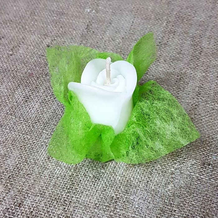 Свеча ароматическая «Бутон розы», ручная работа, белая, 4.5 х 3.5 см