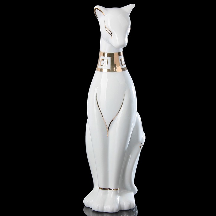 Сувенир «Кот белый», 6,5×6,5×20,5 см, фарфор