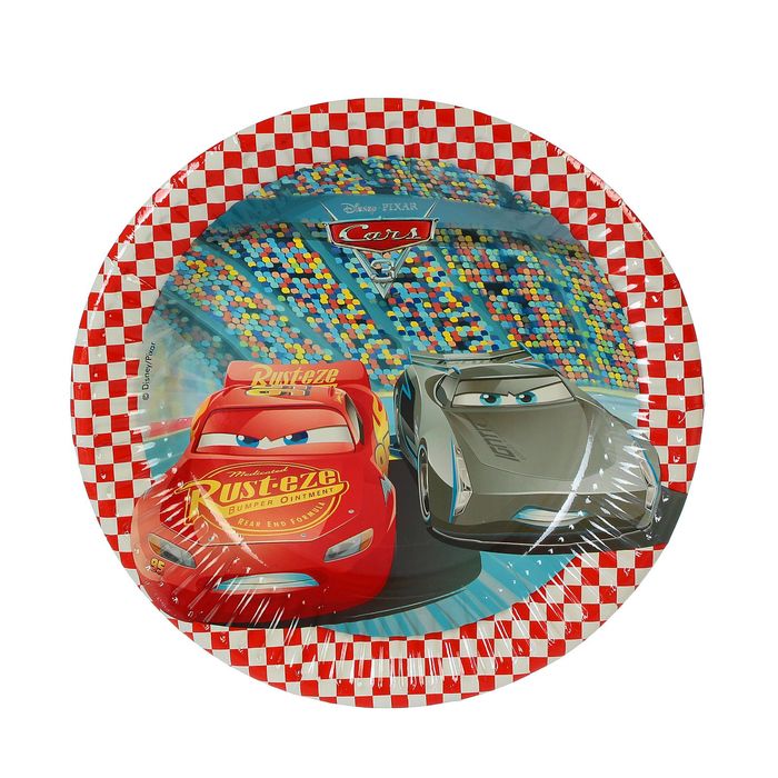 Тарелка бумажная 20 см "Тачки 3" (набор 8 шт) / Cars 3