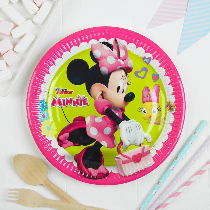 Тарелка бумажная 22 см "Стильная Минни - 2" (набор 8 шт) / Minnie Happy Helpers