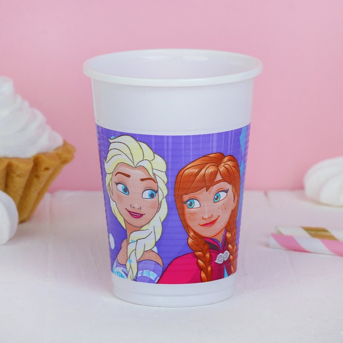 Стаканы пластиковые 200 мл "Холодное сердце.Снежки" (набор 8 шт)/ Frozen Snowflakes