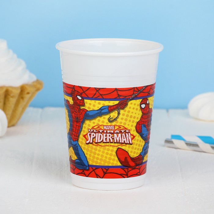 Стаканы пластиковые "Человек-паук. Суперсила", 200 мл, набор 8 шт.