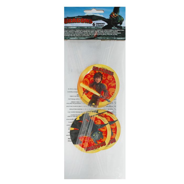 Трубочки "Драконы" (набор 6 шт) / Dragons