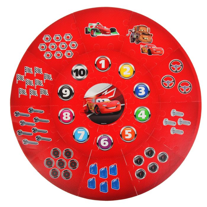 Коврик-пазл "Тачки" круглый, 21 сегмент