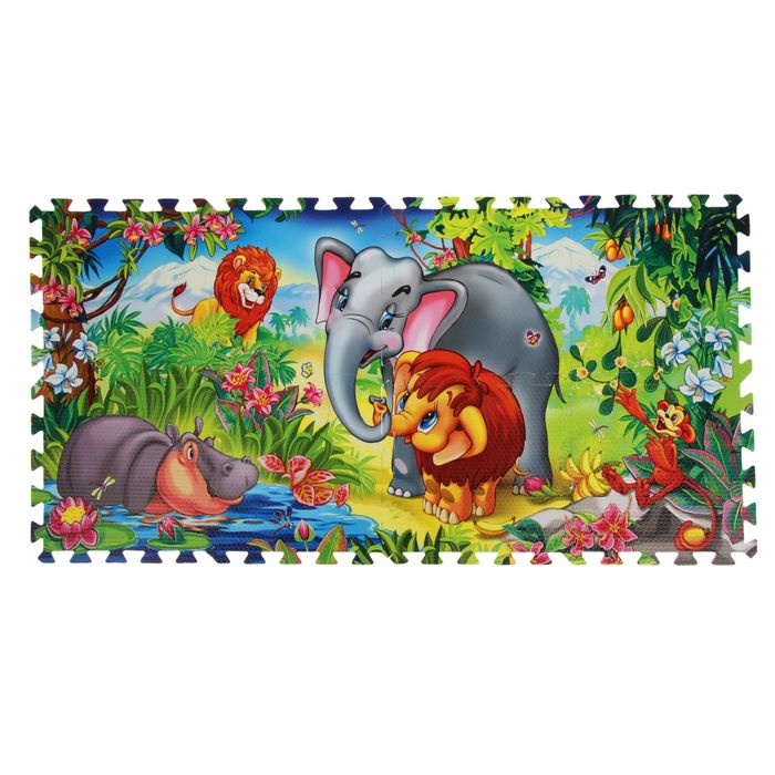 Коврик-пазл "Мамонтенок", 8 сегментов