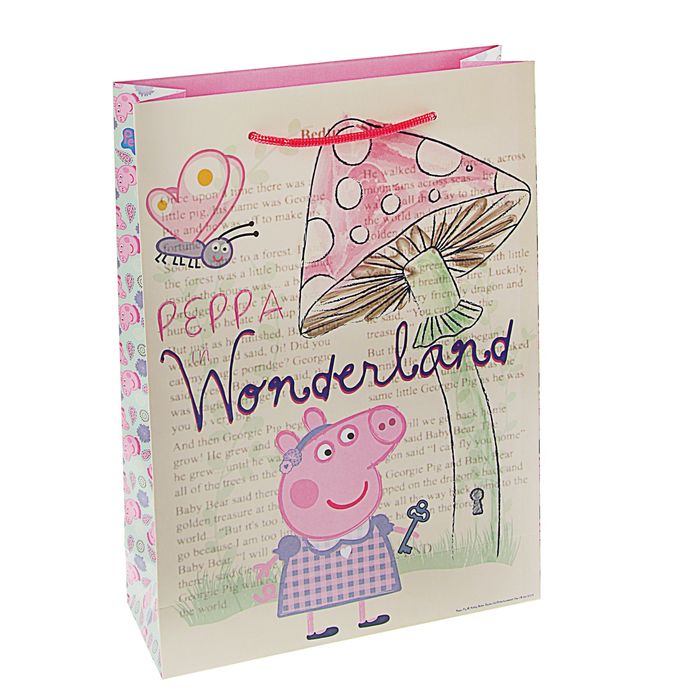 Пакет подарочный «Страна чудес Пеппы», 35 х 25 х 9 см