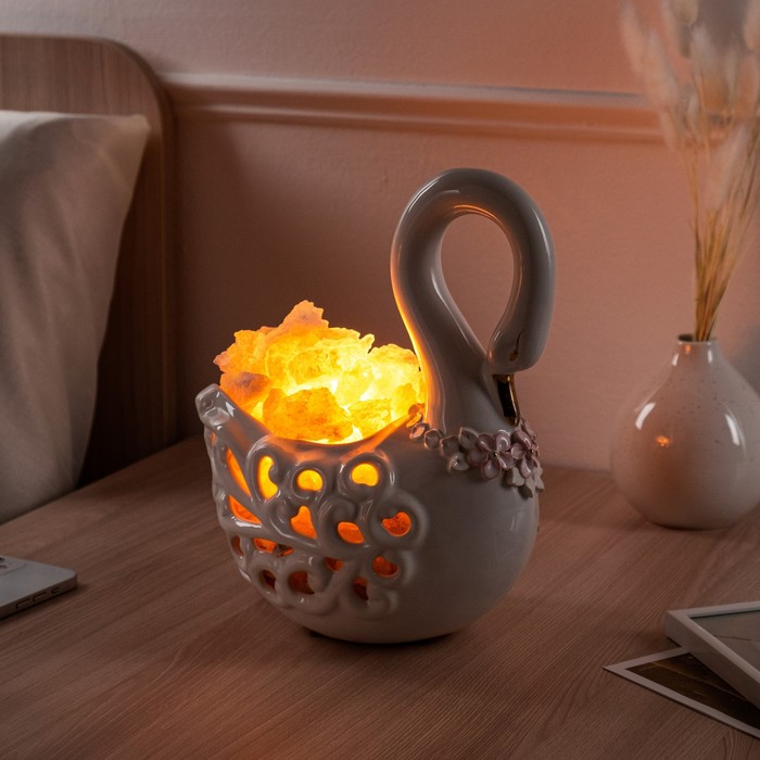 Светильник соляной "Лебедь", малая, керамическое основание, 2-3 кг