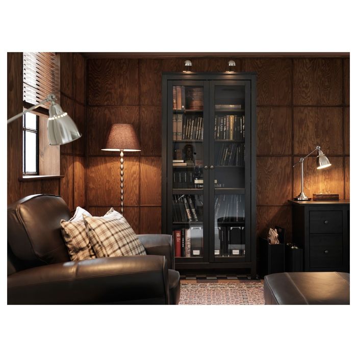 Шкаф-витрина, цвет черно-коричневый ХЕМНЭС