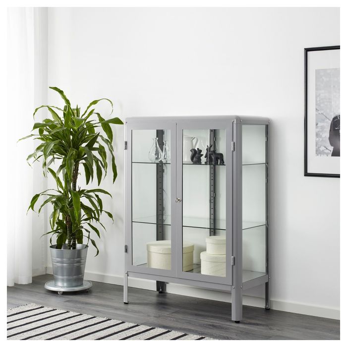 Шкаф-витрина, цвет серый ФАБРИКОР