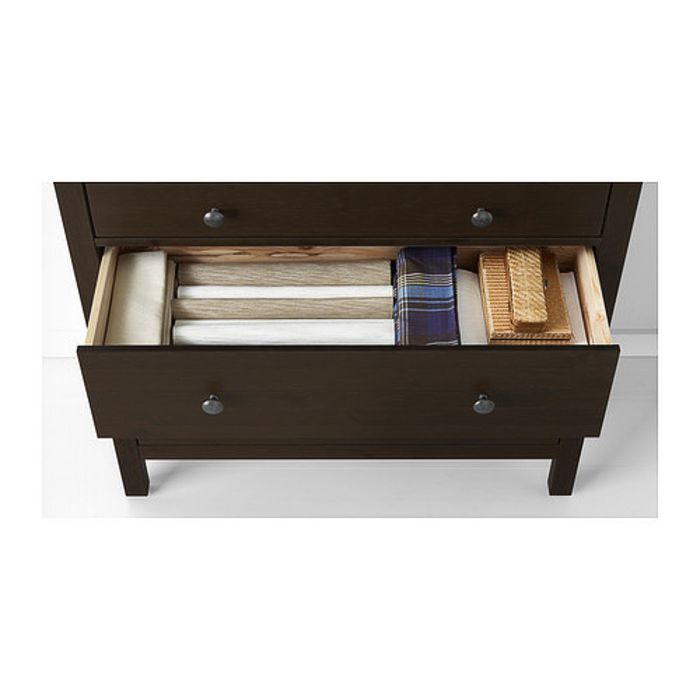 Шкаф-витрина с 3 ящиками, цвет черно-коричневый ХЕМНЭС