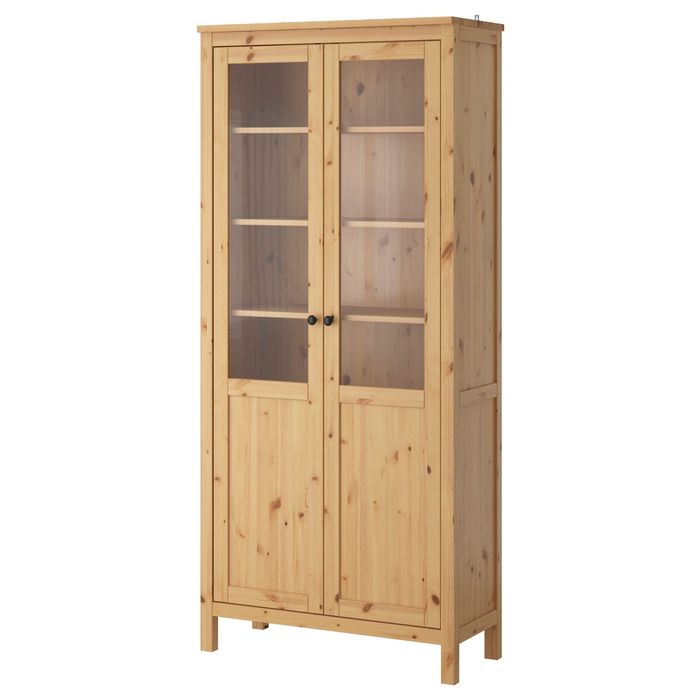 Шкаф с глухими/стеклянными дверцами, цвет светло-коричневый ХЕМНЭС