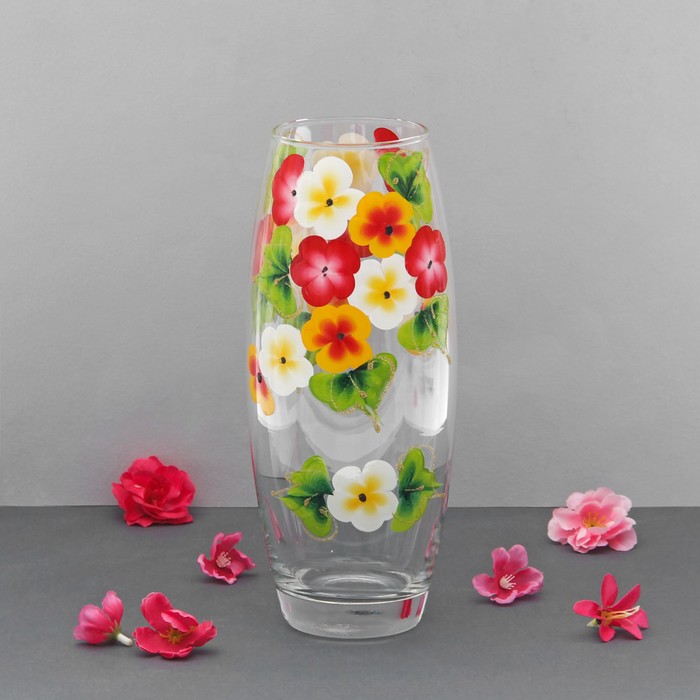 Ваза "Весна", овальная, цветочки