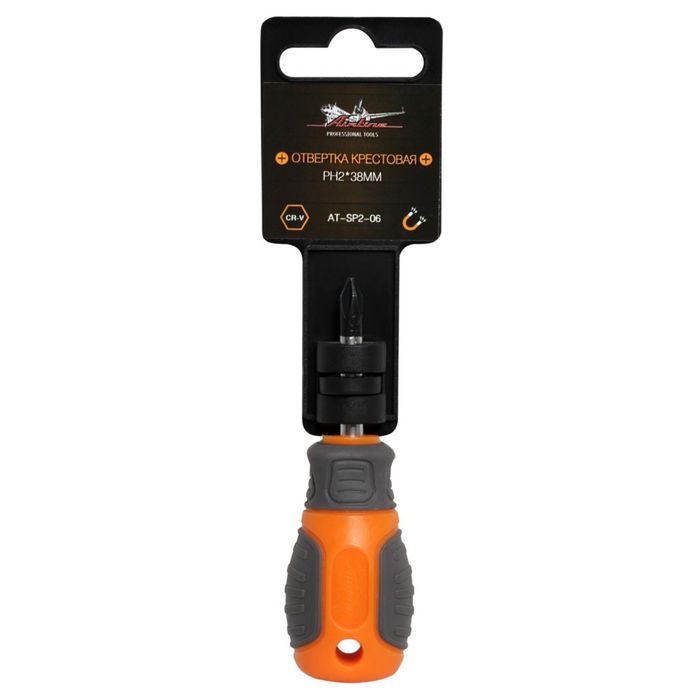 Отвертка крестовая с эргономичной рукояткой PH2*38мм AT-SP2-06 Airline