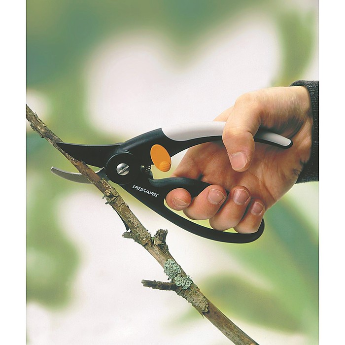 Секатор плоскостной, 8" (20 см), пластиковые ручки с петлёй для пальцев, P44