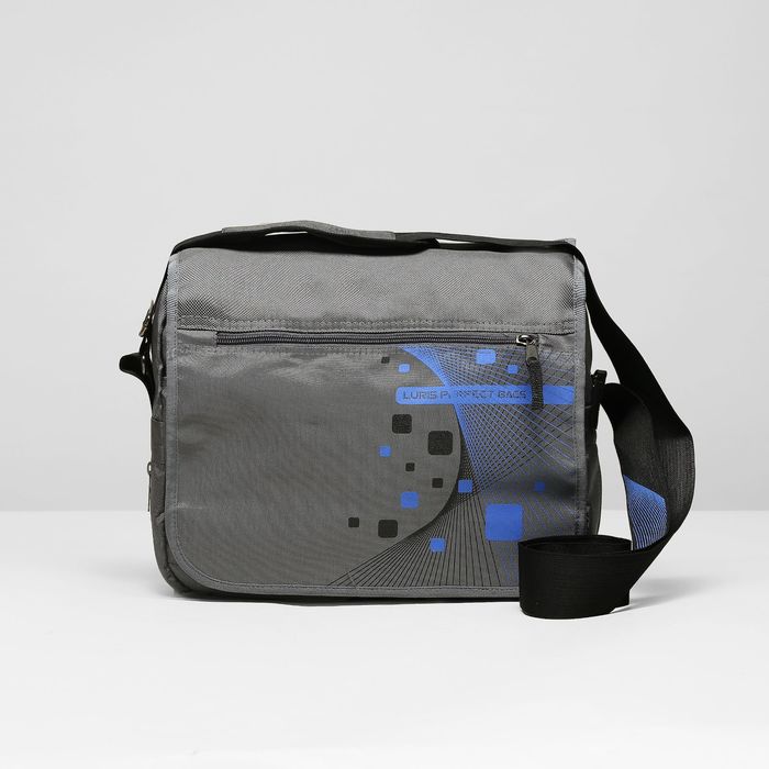 Сумка молод 839 Тинейджер 35*15*30, 1 отдел на молнии, 2 н/кармана, серый/синий