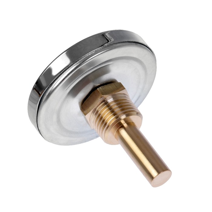 Термометр биметаллический осевой, диапазон температур 0-120 гр.С., стальной корпус, класс точности 1