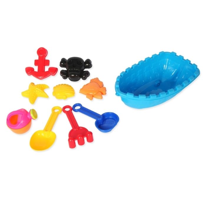 Набор для игры с песком "Большая лодка", 10 предметов