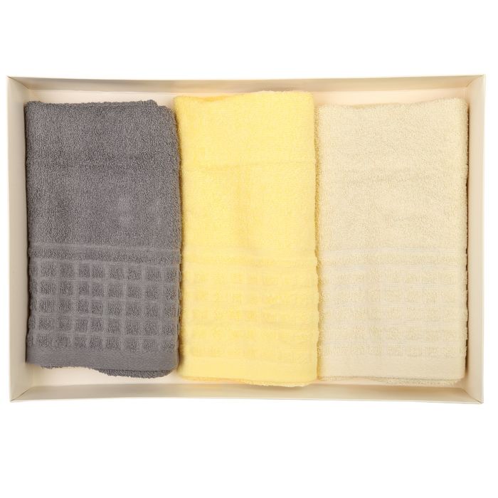 Набор полотенец "Этель" Гармония, размер 30х70 см - 3 шт., 400 г/м2