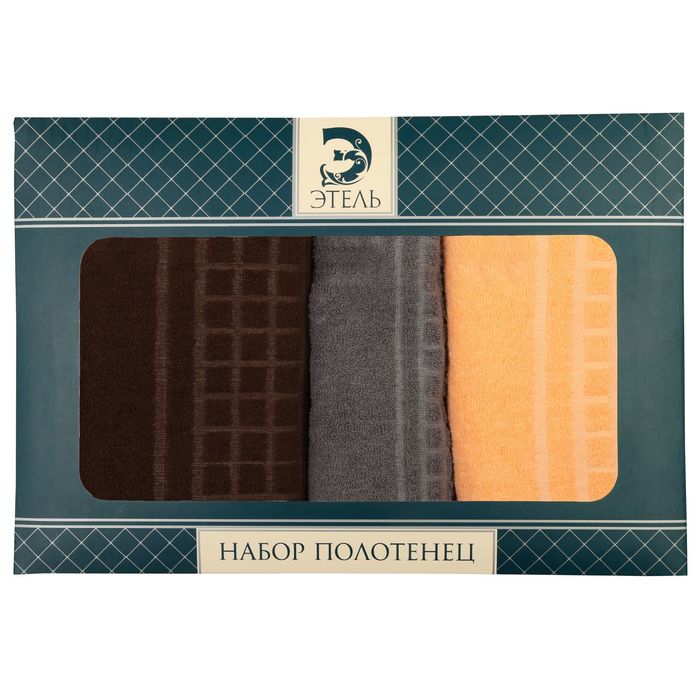 Набор полотенец "Этель" Гармония, размер 30х70 см-1 шт., 50х90 см-2 шт., 400 г/м2