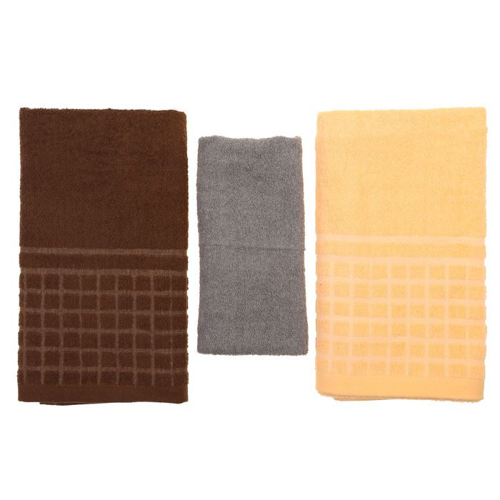 Набор полотенец "Этель" Гармония, размер 30х70 см-1 шт., 50х90 см-2 шт., 400 г/м2