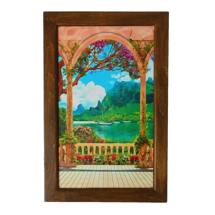 Ключница дерево "Веранда пейзаж" 29х19х6 см