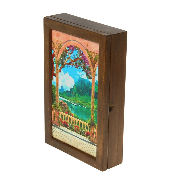 Ключница дерево "Веранда пейзаж" 29х19х6 см