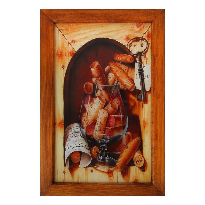 Ключница дерево "Бокал для вина" 29х19х6 см