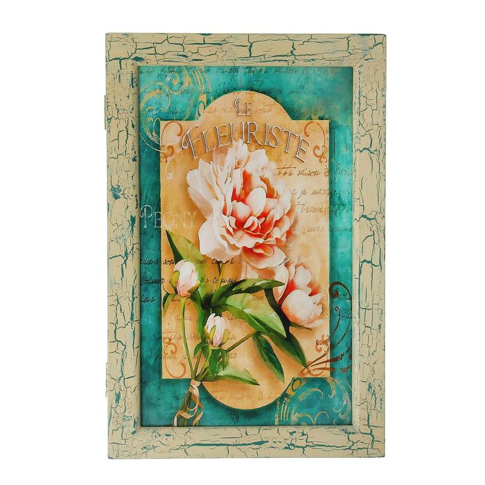 Ключница дерево "Розовый пион" 29х19х6 см