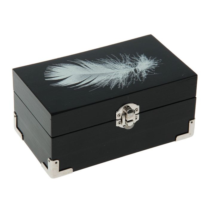 Шкатулка дерево "Легкость пера" с накладными элементами 17х9х7,5 см