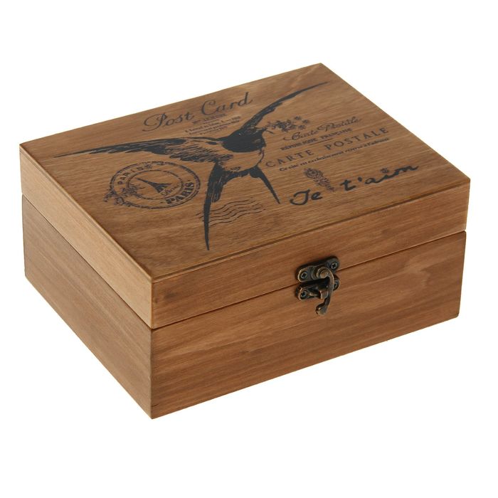 Шкатулка дерево "Ласточка" 17х13х7,5 см