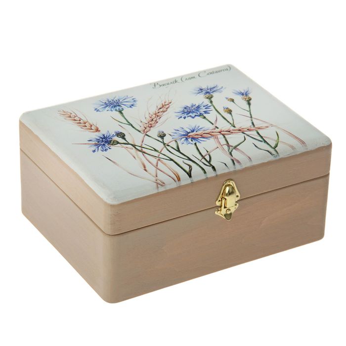 Шкатулка дерево "Василек" 17х13х6,5 см