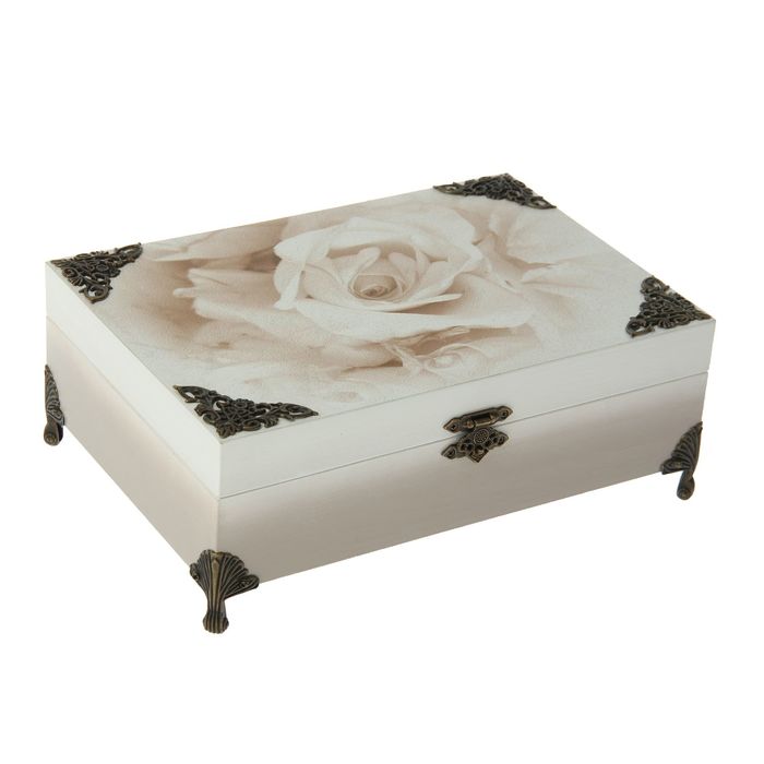 Шкатулка дерево "Чайная роза" 26х17,5х8 см