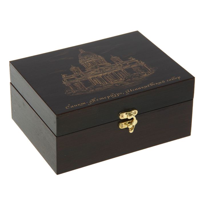 Шкатулка дерево "Исаакиевский собор" 17х13х6,5 см