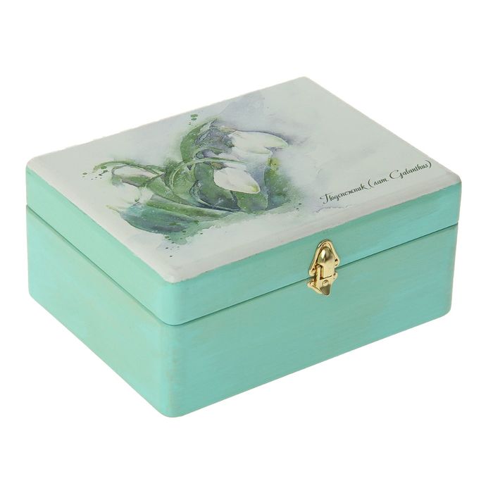 Шкатулка дерево "Подснежник" 17х13х6,5 см