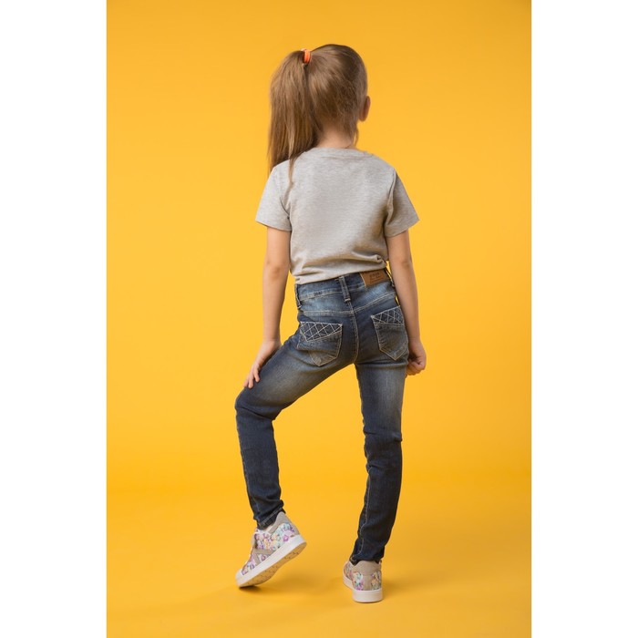 Джинсы для девочки, рост 122 см, цвет синий 4162