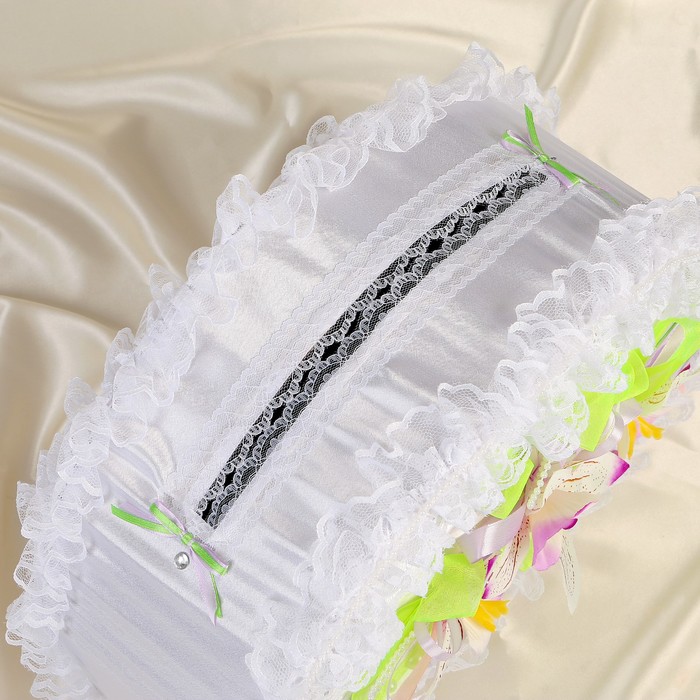 Коробка для денег ручной работы «Орхидея», бело-сиреневая