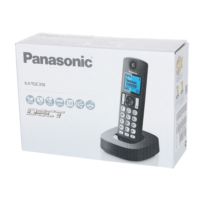 Радиотелефон Dect Panasonic KX-TGC310RU1 чёрный, АОН