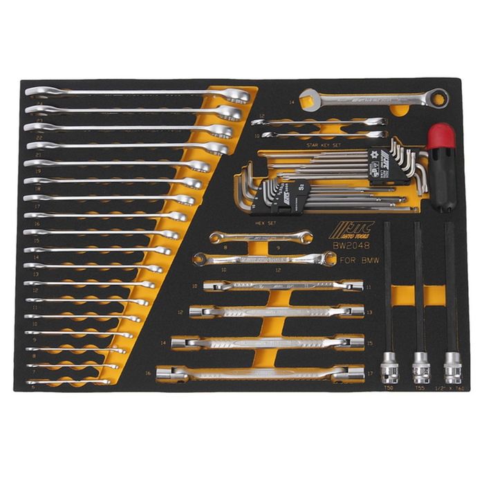 Набор инструмента универсальный JTC, комплектация BMW, в ложементе, 48 предметов