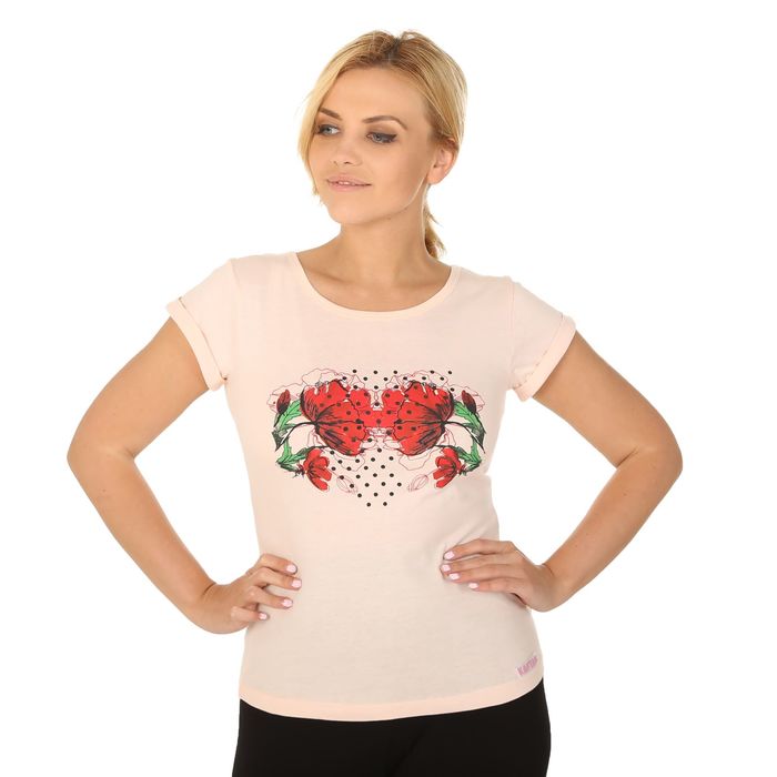 Футболка женская KAFTAN "Маки", размер S(44), хлопок 100%