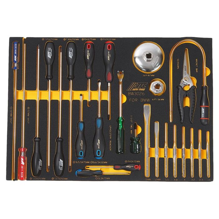 Набор инструмента универсальный JTC, комплектация BMW, в ложементе, 26 предметов