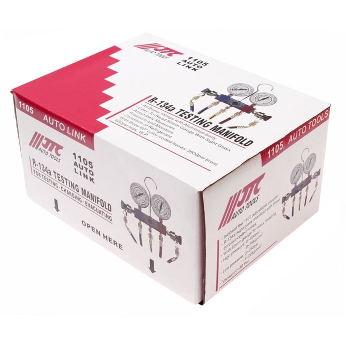 Коллектор манометрический JTC для хладагента R-134a, длина шлангов 150 см