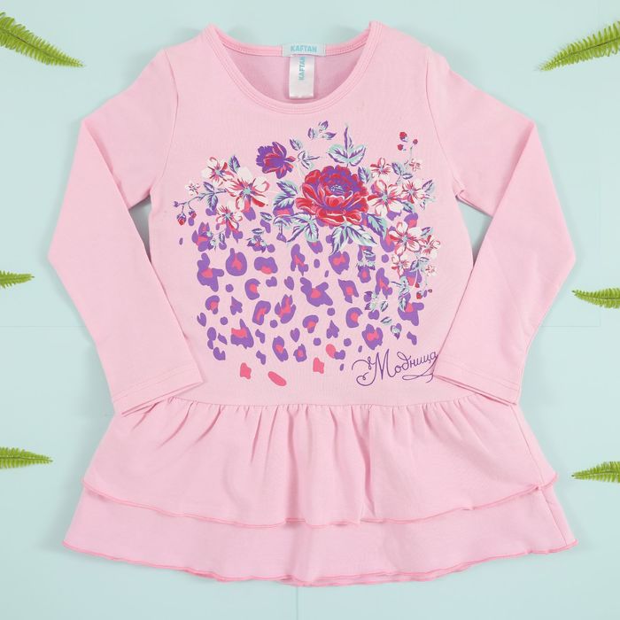 Платье для девочки KAFTAN "Модница" (П1), рост 122-128 (34), 7-8 лет, цвет розовый, хлопок 100%