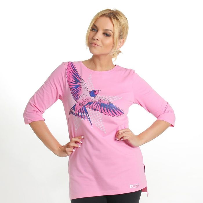 Толстовка женская KAFTAN "Птица", цвет розовый, размер 2XL(52), хлопок 100%