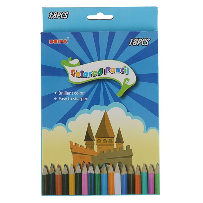 Карандаши трёхгранные 18 цветов "Воздушный замок"